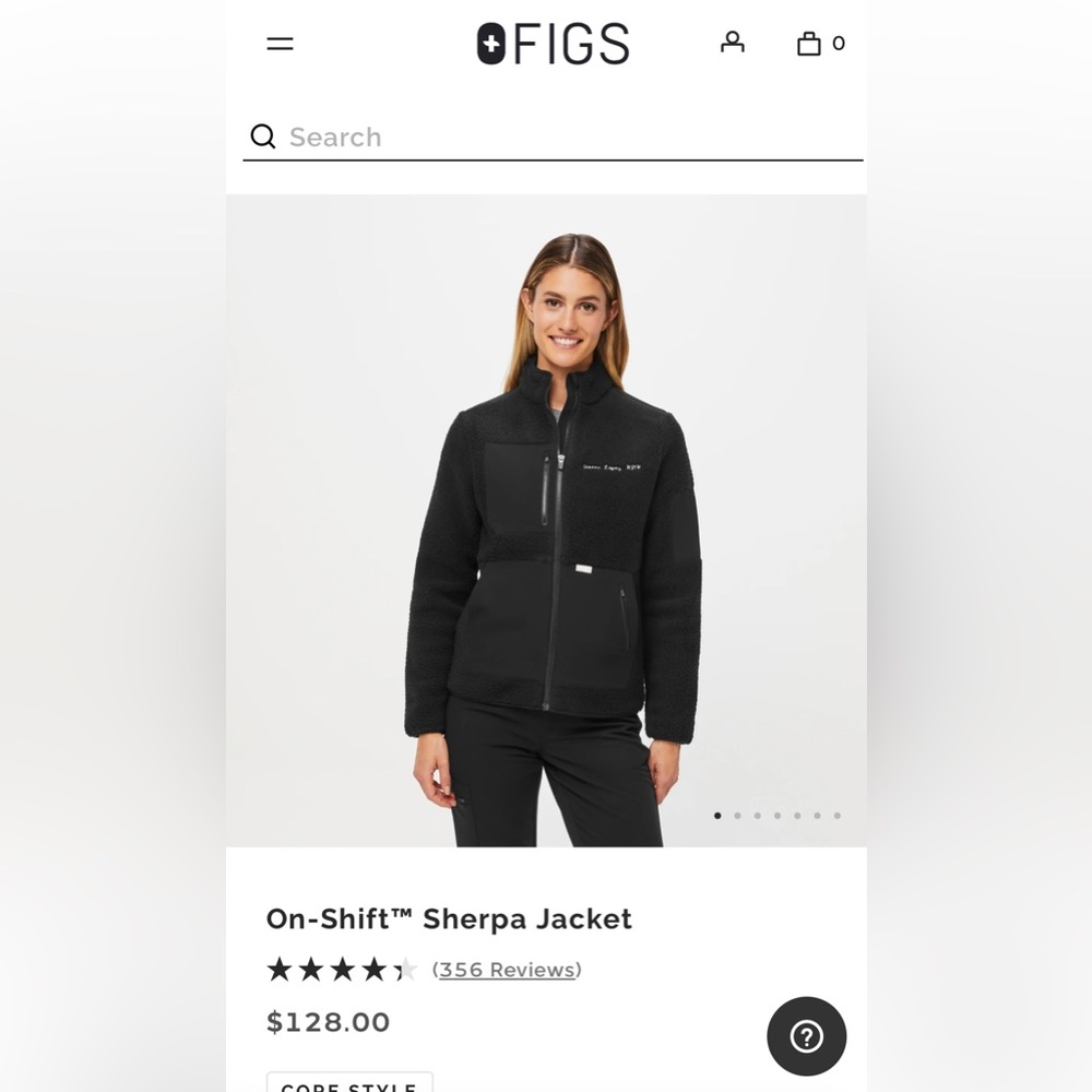 Figs On-Shift Sherpa jacket.